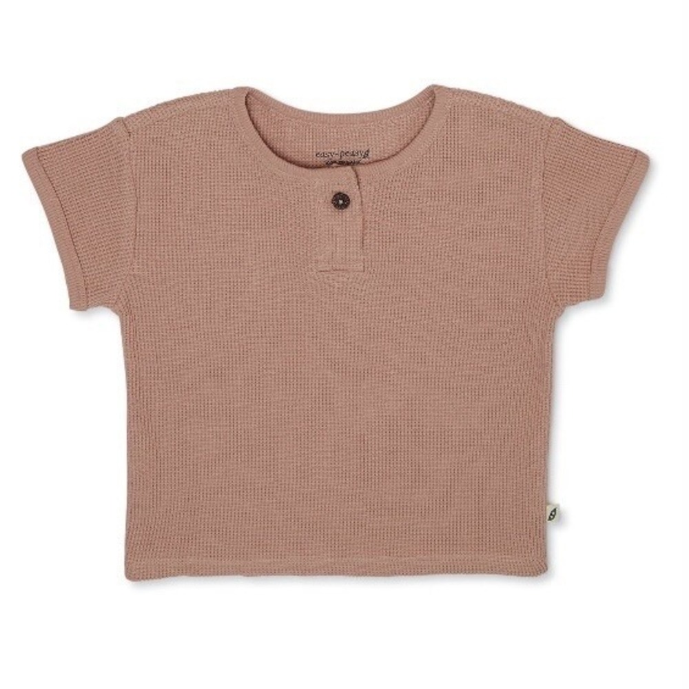 easy-peasy Toddler Girl Short Sleeve Waffle Tee 18 Months New Tuscany Organic